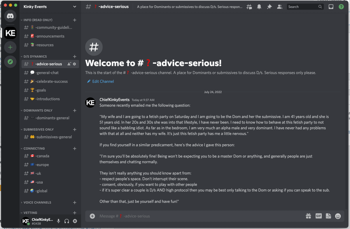 BDSM community for Dom sub dynamics (Discord Server)
