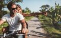Dom sub couple riding motorbike